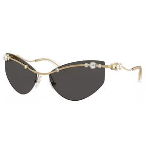 Swarovski SK 7039 400487 Gold Metal Irregular Sunglasses Grey Lens